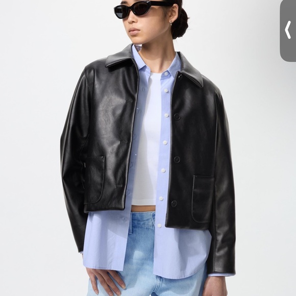Uniqlo Jackets & Blazers - Coated short faux leather jacket, new tag, basic, high quality